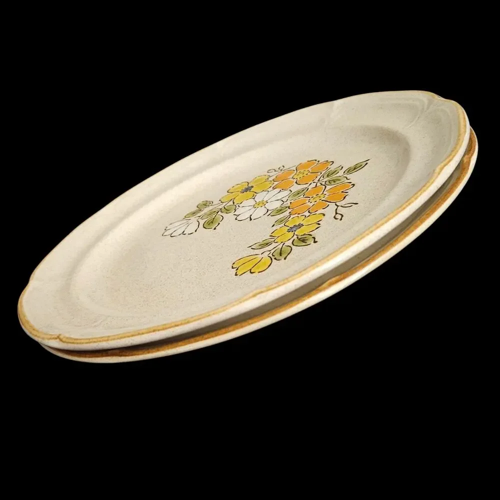 Baroque Spring Garden Hearthside Stoneware Japan Dinner Plates Set of 2
